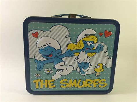 smurfs metal lunch box|smurf lunch box.